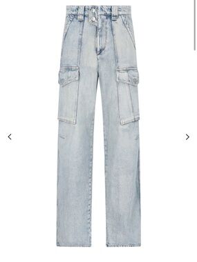 Isabel Marant Étoile Heilani Mid-Rise Faded-Effect Cargo Jeans